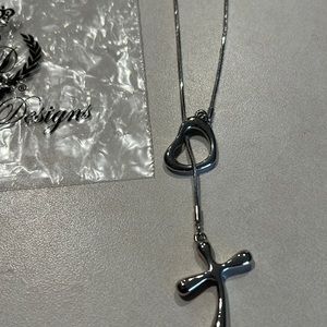 Premier Designs Cross & heart necklace.